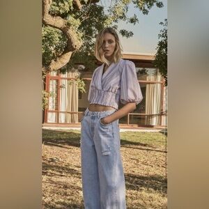 - Zara Striped Puff Sleeve Size Small